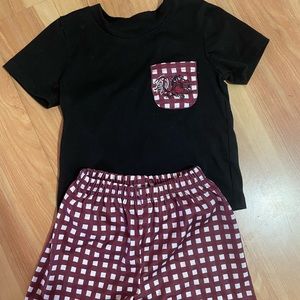 Gamecocks outfit 6-12 months shirt and shorts